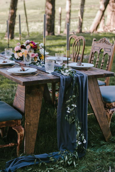 Charcoal Gauze Table Runner - Partycrushstudio