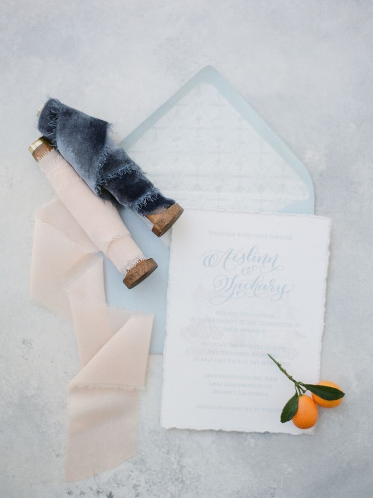 Midnight Blue Silk Velvet Ribbon - Partycrushstudio