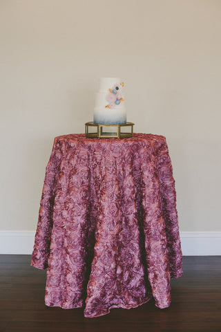 Rosette Tablecloth, Blush Rosette Table Linen, Romantic Wedding Table Decor - Partycrushstudio