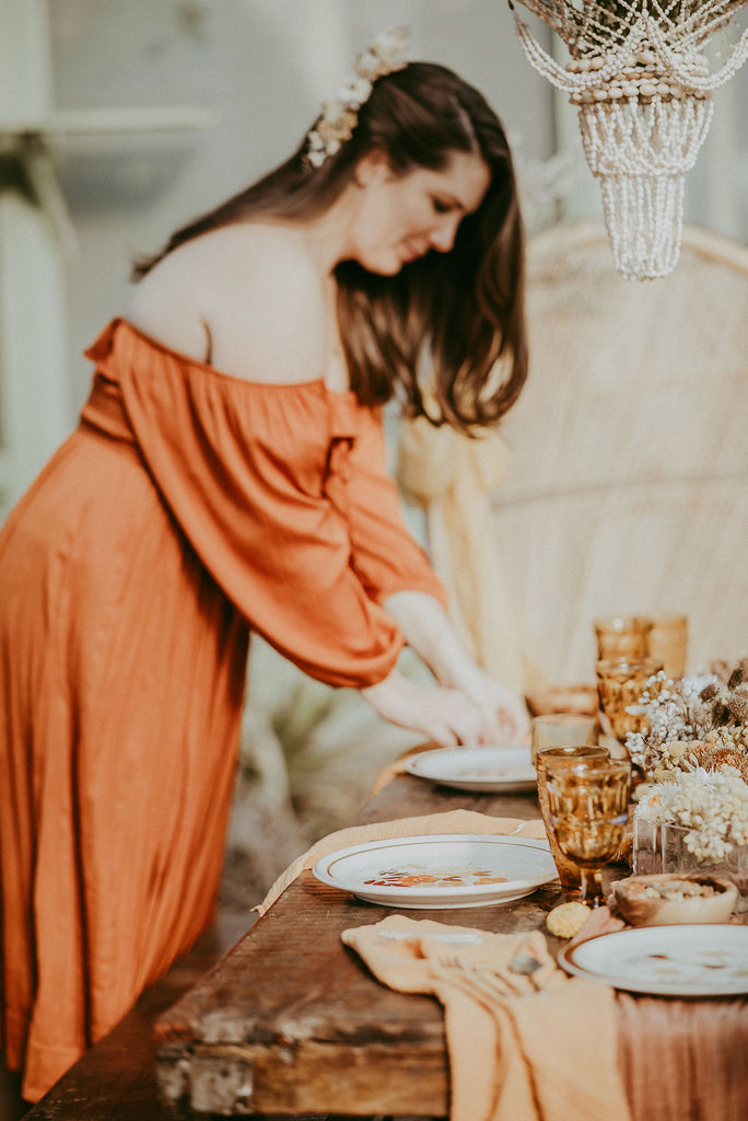 Rust Gauze Table Runner | Table Linen