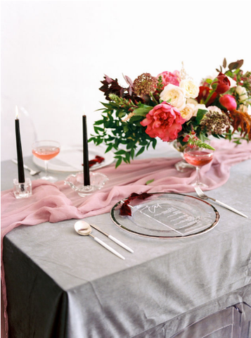 Silk Runner | Silk Table Runner | Mauve Crinkle Silk Table Runner