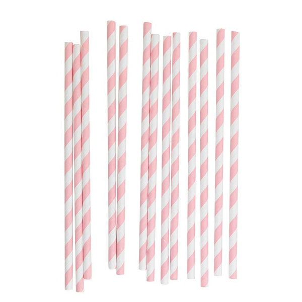 Pink Stripe Paper Straws - Partycrushstudio