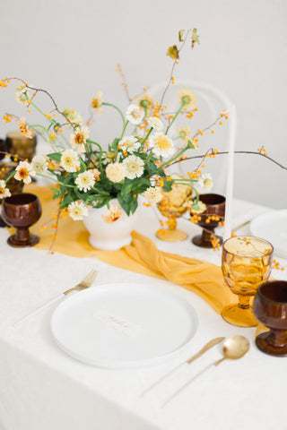 Saffron Yellow Silk Table Runner | Silk Table Runner | Silk Runner