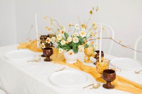 Saffron Yellow Silk Table Runner | Silk Table Runner | Silk Runner