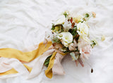 Saffron Yellow Silk Ribbon | Beige Silk Ribbon | Silk Ribbon