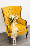 Saffron Yellow Silk Ribbon | Beige Silk Ribbon | Silk Ribbon