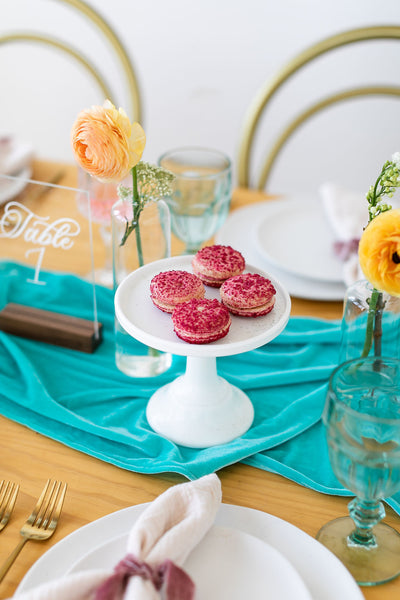 Aqua Turquoise Velvet Table Runner | Velvet Table Runner