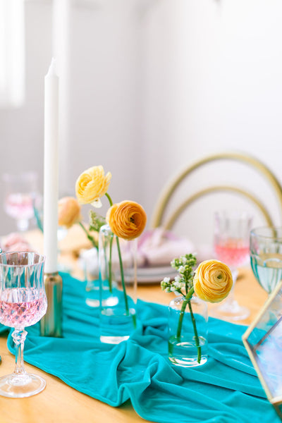 Aqua Turquoise Velvet Table Runner | Velvet Table Runner