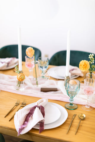 Peony Pink Silk Chiffon Table Runner | Silk Chiffon Table Runner