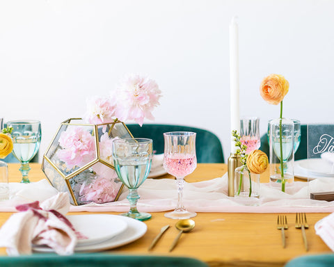 Peony Pink Silk Chiffon Table Runner | Silk Chiffon Table Runner