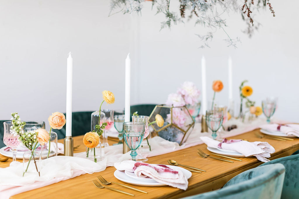 Peony Pink Silk Chiffon Table Runner | Silk Chiffon Table Runner