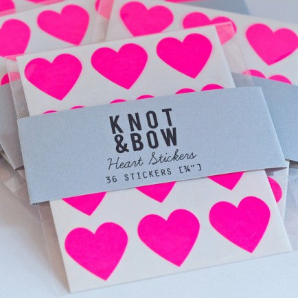 Neon Pink Gold Heart Stickers