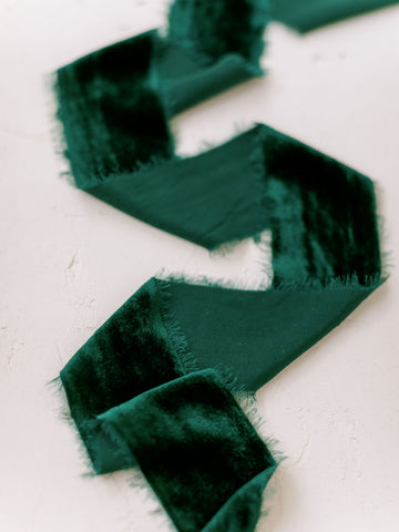 Emerald Silk Velvet Ribbon | Silk Velvet Ribbon