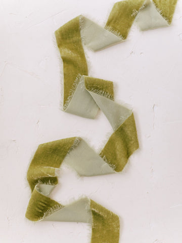 Sage Silk Velvet Ribbon | Silk Velvet Ribbon