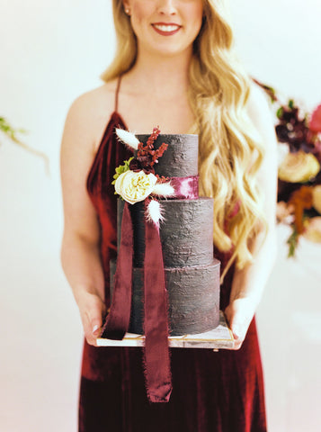 Silk Velvet Ribbon | Burgundy Silk Velvet Ribbon