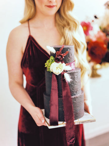 Silk Velvet Ribbon | Burgundy Silk Velvet Ribbon