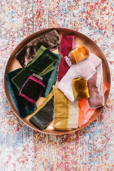 Hand Dyed Velvet Ribbon - Partycrushstudio