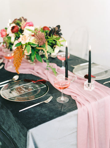 Light Pink Silk Table Runner - Partycrushstudio