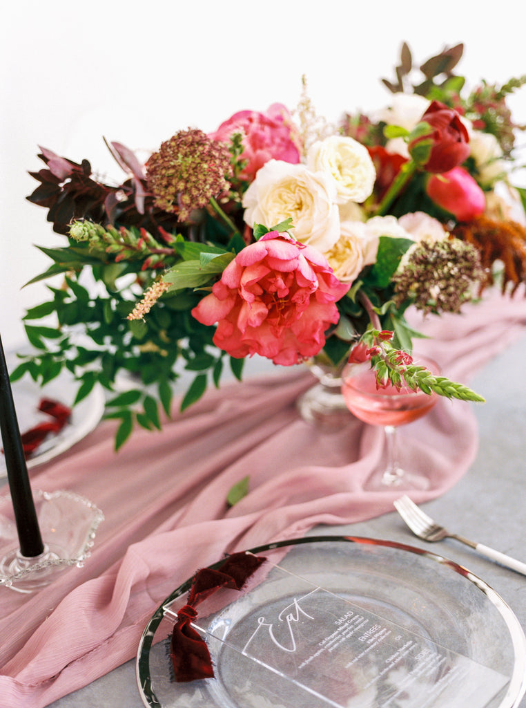Light Pink Silk Table Runner - Partycrushstudio
