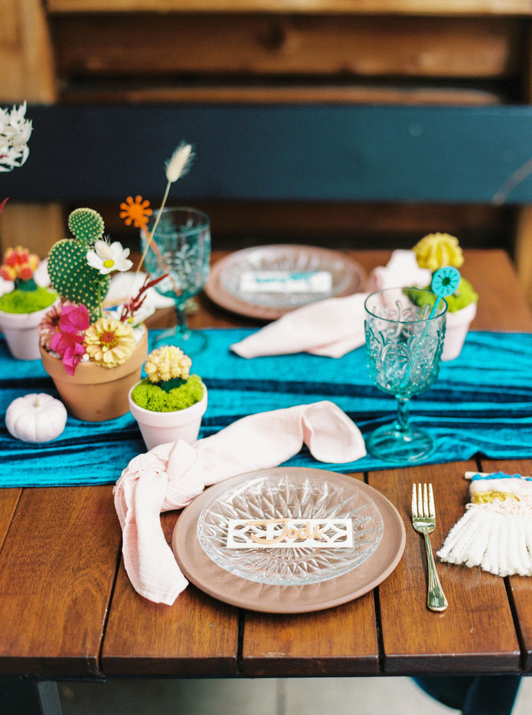 Turquoise Table Runner | Velvet Runner | Velvet Tablecloth