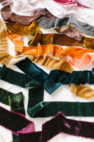 Hand Dyed Silk Velvet Ribbon - Partycrushstudio