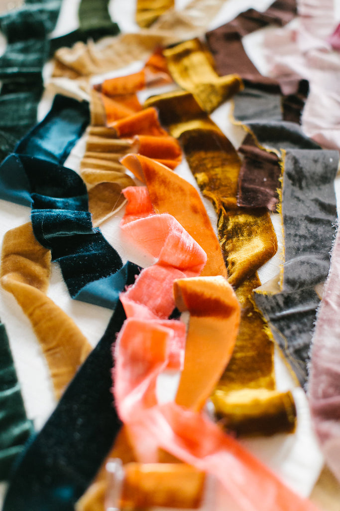 Hand Dyed Velvet Ribbon - Partycrushstudio