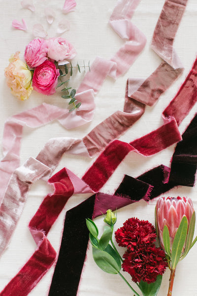 Hand Dyed Velvet Ribbon - Partycrushstudio