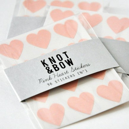 Pale Pink Gold Heart Stickers - Partycrushstudio