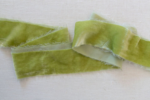 Sky Blue Silk Velvet Ribbon | Olive Green Silk Velvet Ribbon | Silk Velvet Ribbon