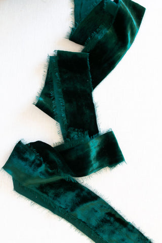 Emerald Silk Velvet Ribbon | Silk Velvet Ribbon