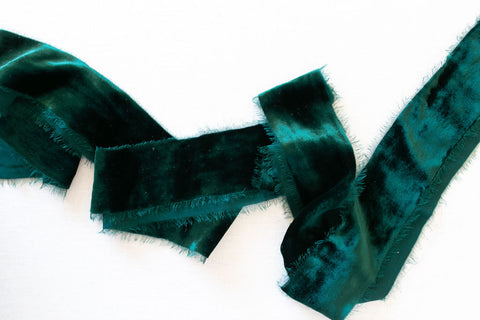 Emerald Silk Velvet Ribbon | Silk Velvet Ribbon