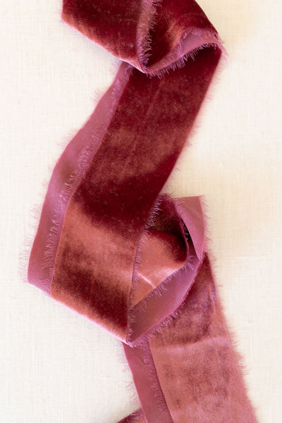 Ivory Silk Velvet Ribbon | Blush Pink Silk Velvet Ribbon | Antique Rose Silk Velvet Ribbon | Dusty Rose Silk Velvet Ribbon