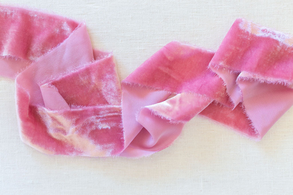 Raspberry Pink Velvet Ribbon – Nettle + Silk