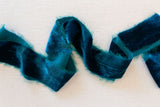 Dark Teal Silk Velvet Ribbon | Silk Velvet Ribbon