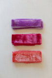 Lilac Purple Silk Velvet Ribbon | Pomegranate Silk Velvet Ribbon | Coral Silk Velvet Ribbon | Silk Velvet Ribbon