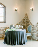 Charcoal Velvet Tablecloth