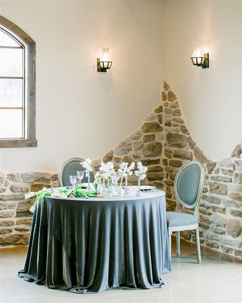Charcoal Velvet Tablecloth