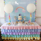 Pastel Rainbow Ruffled Tablecloth - Partycrushstudio