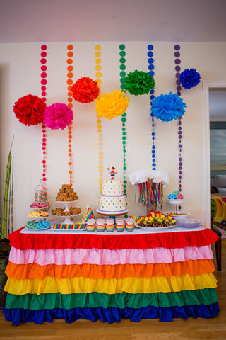 Rainbow Ruffled Tablecloth - Partycrushstudio