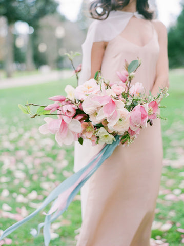 Magnolia Silk Ribbon | Powder Blue Silk Ribbon | Silk Ribbon