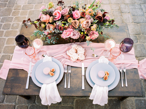 Blush Pink Silk Table Runner - Partycrushstudio