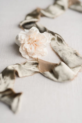 Harbor Gray Silk Velvet Ribbon - Partycrushstudio