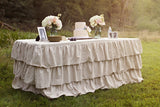 Natural Linen Ruffled Tablecloth - Partycrushstudio