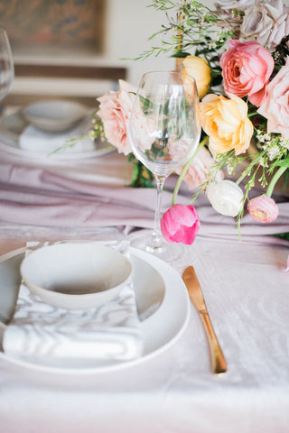 Mauve Crinkle Silk Table Runner