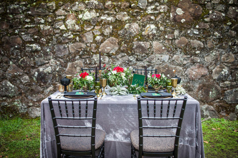 gray velvet tablecloth 