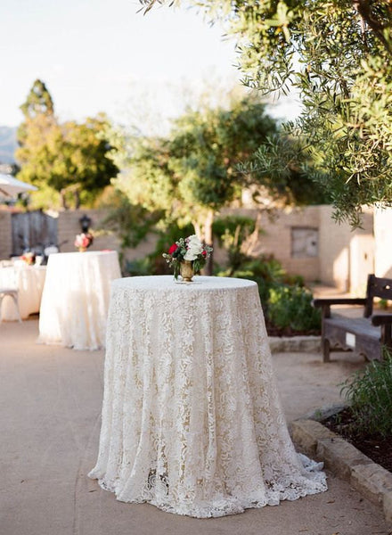 floral lace wedding cocktail tablecloth and summer wedding ideas