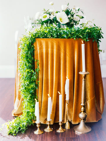 Golden Mustard Velvet Tablecloth - Partycrushstudio
