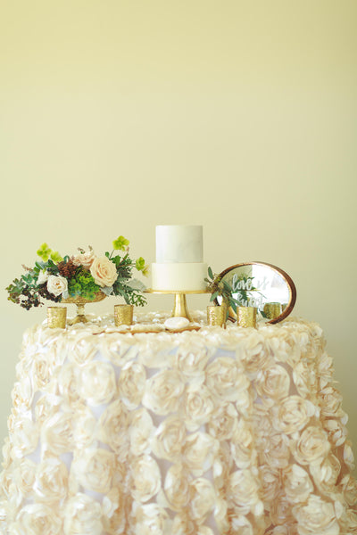 Rosette tablecloth | rosette table linen | rosette table overlay | Rosette wedding decor | cake tablecloth | champagne tablecloth | wedding - Partycrushstudio