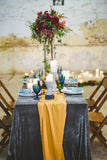 Velvet Tablecloth | Gray Velvet Tablecloth | Charcoal Gray Wedding | Gray Velvet table Linen | Velvet table runner - Partycrushstudio