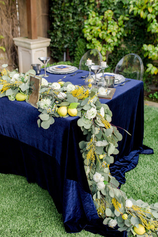 Velvet Tablecloth | Navy Tablecloth | Velvet Table linens | Wedding Table Decor | Velvet Table Linen | Velvet Runner | Velvet Table Runner - Partycrushstudio